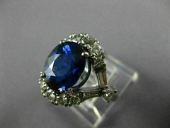 LARGE 5.30CT DIAMOND & AAA SAPPHIRE 18KT WHITE GOLD 3D INFINITY ENGAGEMENT RING