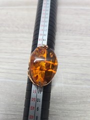 Vintage Soviet 14k Gold Baltic Russian amber ring Ussr Tested Size 7