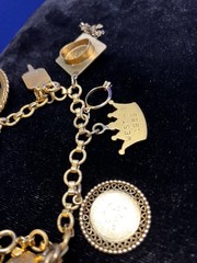 Vintage Story-Telling Charm Bracelet w/ 10 Charms HS College Sororities Wedding