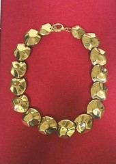 Vintag Honeycomb Link Gold-tone 18 1/4″ Runway Chunky Statement Necklace