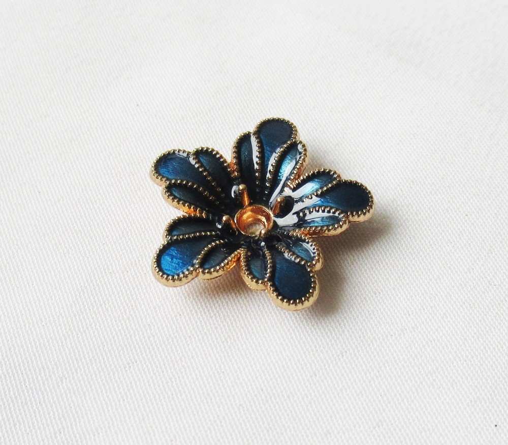 50pcs Enamel Flower 20mm Metal Alloy KC Gold Plated Floral Findings for Jewelry