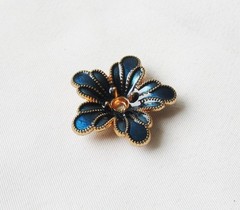 50pcs Enamel Flower 20mm Metal Alloy KC Gold Plated Floral Findings for Jewelry