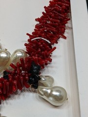 Zara Faux Red Coral Statement Necklace Bold Baroque Pearl Acrylic NWT $59.90