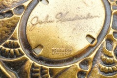 Vintage John Hendricks Necklace Brass Tone Cameo 24″