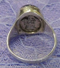 Vintage 40’s glass Blue Stone Sterling Silver 0.925 Ring size 4.5
