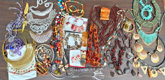 COLLECTOR ESTATE lot Hippie &Modernist Jewelry Boho Amethyst Bib Collar Necklace