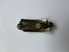 Vintage MCM 50s Mod Con Silver Dress Clip Modernist Brutalist Rectangle Brooch
