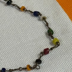 Vintage Rainbow Glass Bead Necklace Handcrafted Bohemian Jewelry 18”