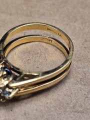 Vintage 14 K GE Gold Plated Set Cubic Zirconia And Ruby REBERSIBLE Ring – 9.25
