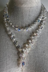 ART DECO Crystal Necklace Lot 2 Hand Strung Brilliant Heirloom Romantic Sparkle