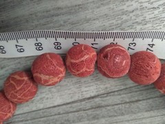 Antique Victorian Red Coral Beaded Necklace 5.3 oz 26 In Silver Heart Clasp