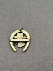Vintage Sterling Silver Enamel 4 Leaf Clover Horseshoe Good Luck Pendant