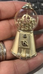 Vintage Brooch AJC Bubble Gum Dispenser Pin 2.5 in Old-School Vending Machine