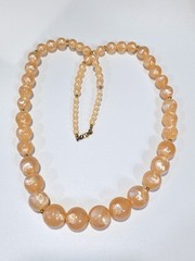 Vintage Monet Moonglow Necklace graduated beads Peach color