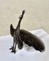 Vintage Vilai Sterling Silver Niello Peacock Brooch Pin Made In Siam 2.5”