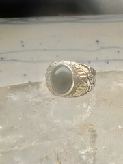 Black Hills Gold ring onyx leaves band size 11 sterling silver women men