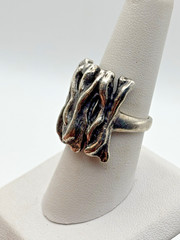 Vintage Sterling 925 BRUTALIST FREE-FORM UNIQUE RING Size 7.5 10.77grams