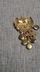 Dangling Purple Grape Cluster Gold Tone Wearable as a brooch or pendant