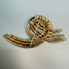 Vintage Art Deco Gold Filled Rhinestone Spray Brooch 1940s CR Co 1/20 12K Signed