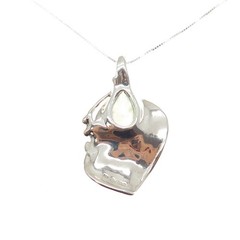 HAGIT GORALI Sterling Silver Vintage Israel Real Prehnite Modernist Necklace 18″