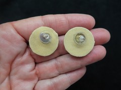 Vintage Mother of Pearl Round Domed Pierced Earrings