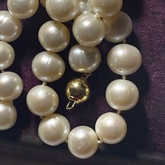 Necklace Cultured Pearl 14k 9mm Ball Clasp Big Pearls 10mm To 11mm Big Pearls