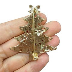 Vintage Pink Christmas Tree Brooch Pretty Christmas Tree Pin