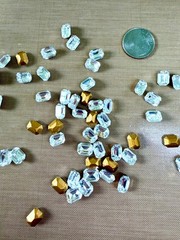 55 Vintage Swarovski 8x6mm Clear Crystal Emerald Cut Foil Back Rhinestones NOS