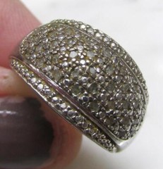 Vintage Sterling Silver .185ctw Diamond Band Ring ~ Size 6.75 ~ 6.2g ~ 7-H405
