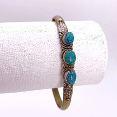 Tibetan or Nepalese turquoise metal cuff bracelet