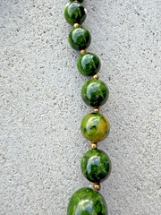 Vintage Bakelite Catalin Chunky Boho Necklace 27” 76.9g Tested Green Beads Deco