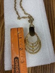 Vtg SARAH COVENTRY Duchess Necklace Gold Toned Twisted Rope Pendant 24 Inch