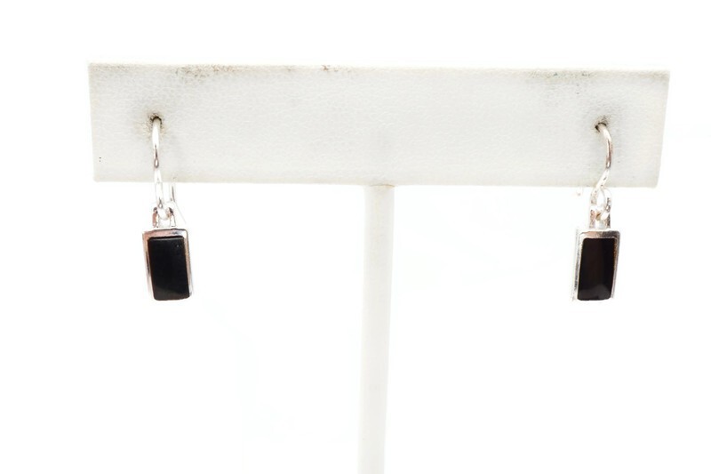 Vintage Sterling Silver 925 Black Onyx Earrings