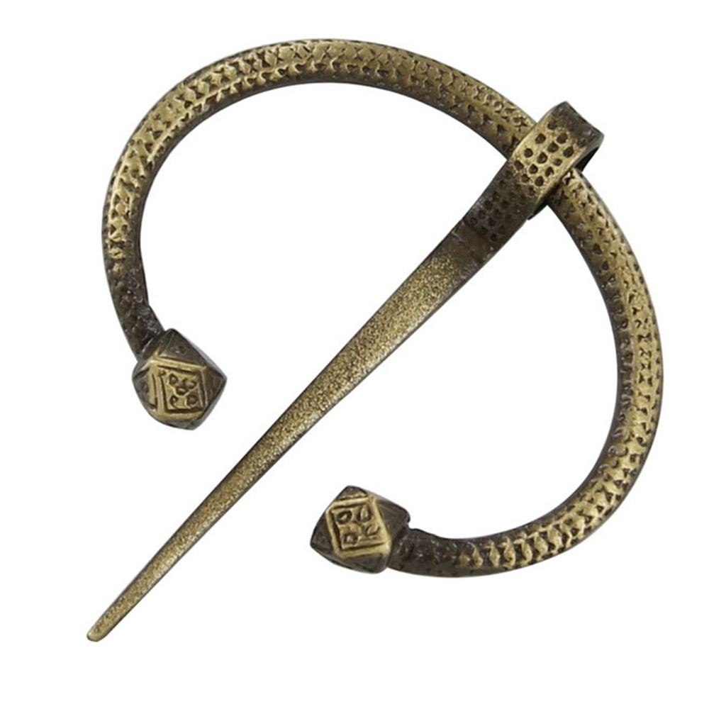 Medieval Oval Brass Brooch Pin Fibula Cloak Fastener Viking Renaissance Costume