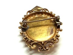 Vintage 10k Yellow Gold Carved Shell Cameo Lady Pin Brooch