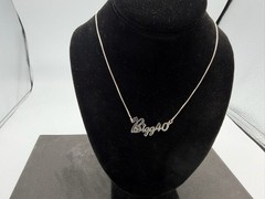 4.50g Vintage Sterling Silver 925 Bigg40 Script Pendant Chain Necklace 21 in M