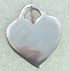 Vintage Engraved Charlie’s Angel Heart Charm 925 Sterling Silver Pendant 1in