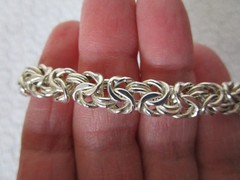 Vintage Sterling Silver Byzantine Bracelet 7.5” Long Italy M – Milor VGC