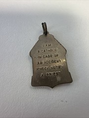 Vintage St Christopher Be My Guide Catholic Medal Bronze Tone Religious Charm