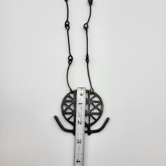 Antique Wrought Iron Artisan Necklace Bold Geometric Estate