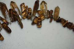 Vintage Chunky Statement Necklace Tigers Eye and Natural Quartz Crystals 19″-22″