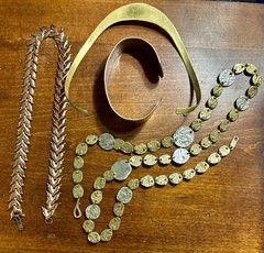 Brutalist Copper / Bronze ? Jewelry Lot / Anne Dick , Mexico , Renoir , Signed #