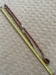 Vintage Necklace Agate Estate Jewelry Pre-Owned Hippie Beaded Boho Red Brown