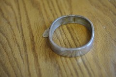Vintage Sterling Silver Stamped .925 Cuff Bracelet 2 5/8 Round Clasp Snap Close