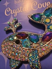 Whale Rhinestone Brooch Silvertone NWT Hildie & Jo Crystal Cove