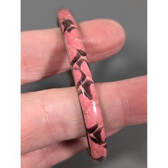 Vintage Made in Italy Pink Leather Bracelet Fleur De Lis Clasp Silver Tone 6.25″