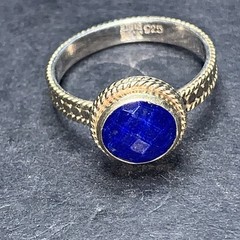 STERLING SILVER 925 Lot Ring W64 Sz7 Anna Beck Blue Stone Amazing Natural Gold