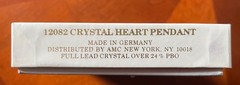 VTG Lead Crystal Heart Pendant Necklace Germany 24% PBO Amber NRFB 1990’s