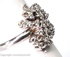 1.00 ct Round Diamond Cluster 14K White Gold Ring Vintage