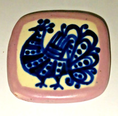 Vtg Mid Century Modern Danish ASTRID FYRBO Art Pottery BIRD Brooch Pin Earrings
